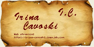 Irina Čavoški vizit kartica
